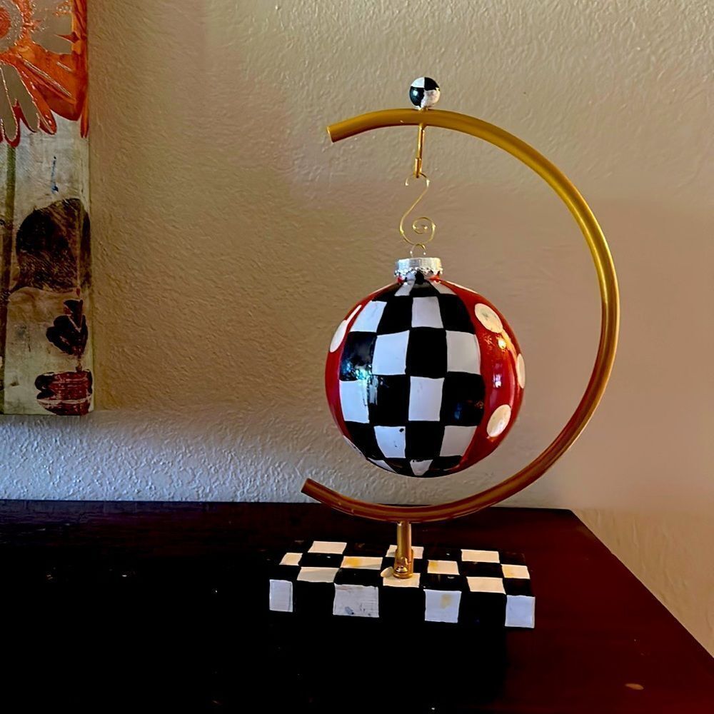 Hand Painted Ornament and Stand